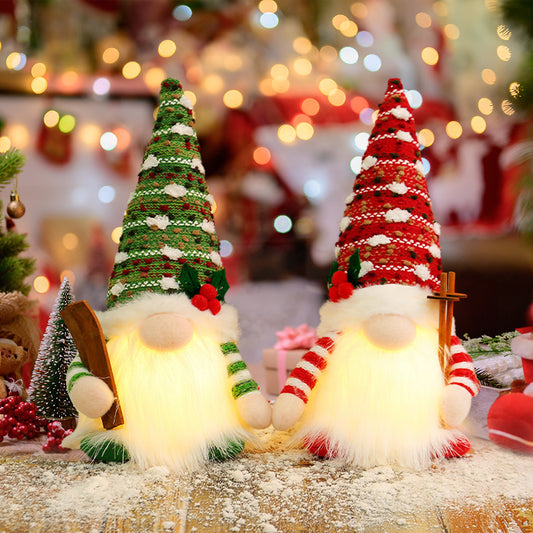 LED Light-Up Christmas Gnome Plush Tabletop Decoration