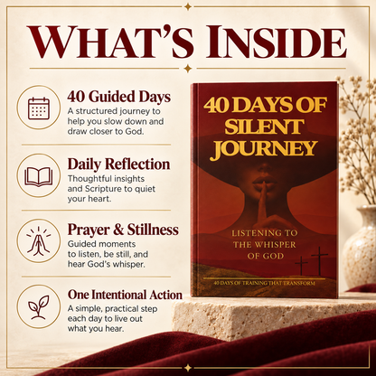 What is inside the 40 Days of Silent Journey English book