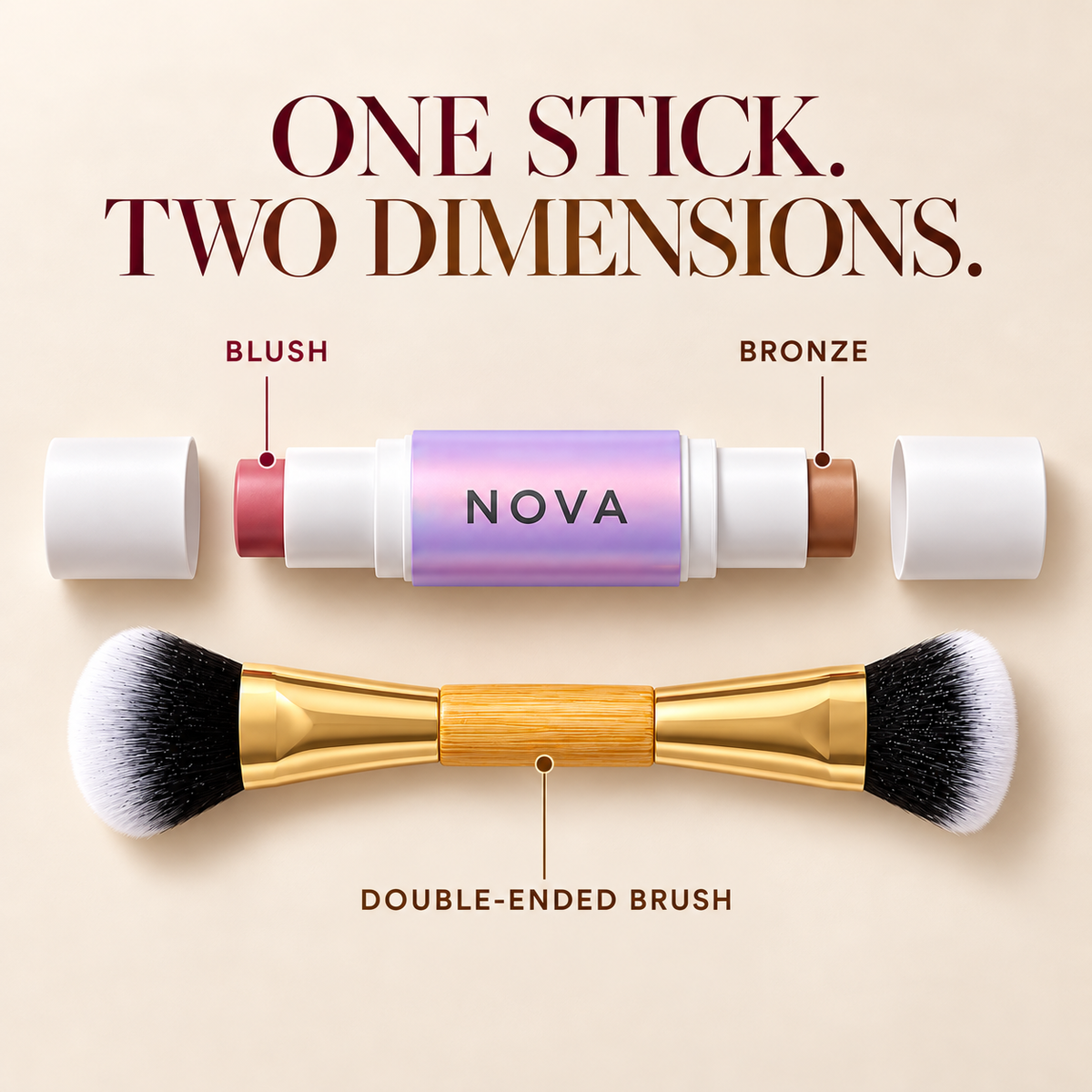 NOVA V9 — NovaGlow dual-ended stick and brush structure