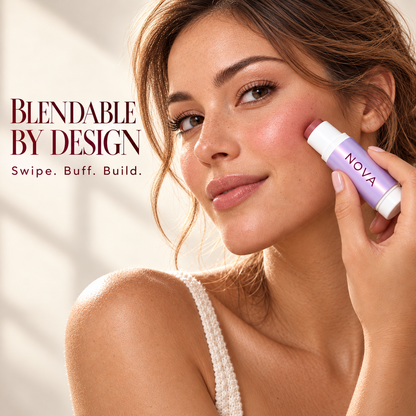 NOVA V9 — NovaGlow applied to the cheek
