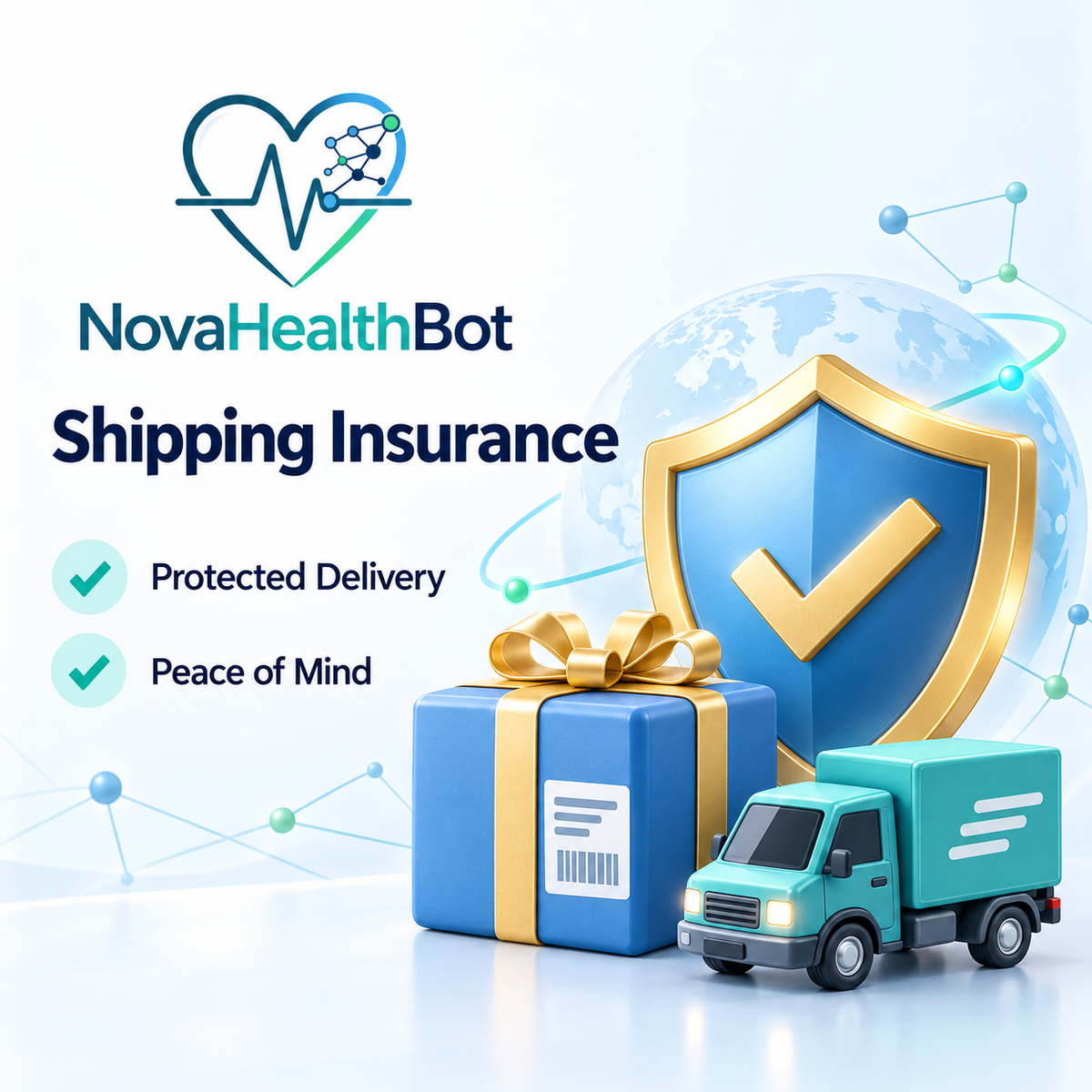 NovaHealthBot Shipping Insurance protected delivery graphic