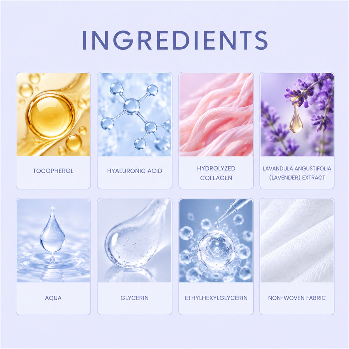 Supplier-listed ingredients for lavender night care patches